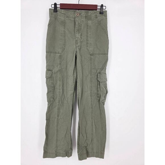 Abercrombie & Fitch Women's‎ Green Relaxed Fit Straight Cargo Pants Size 2 - Picture 1 of 4